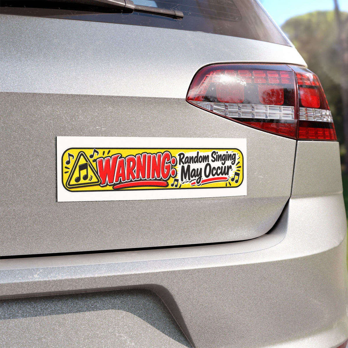 "Warning: Random Singing May Occur" Car Magnet — product photo 3 | The ClawMark Store
