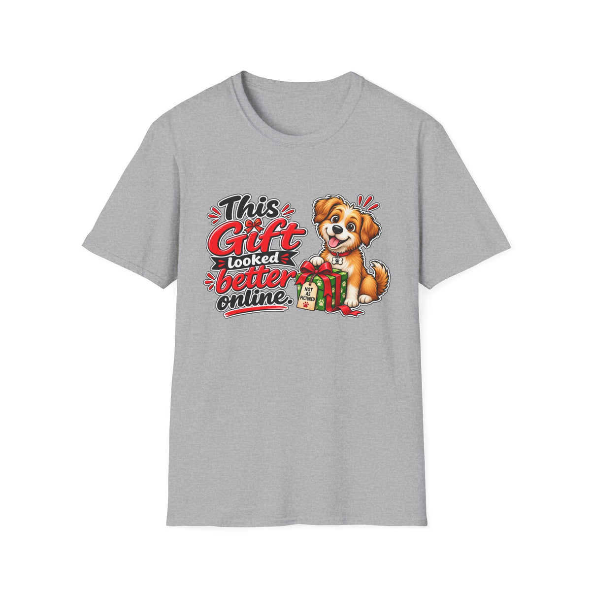 This Gift Looked Better Online — Puppy Graphic T-Shirt — Sport Grey, S | The ClawMark Store