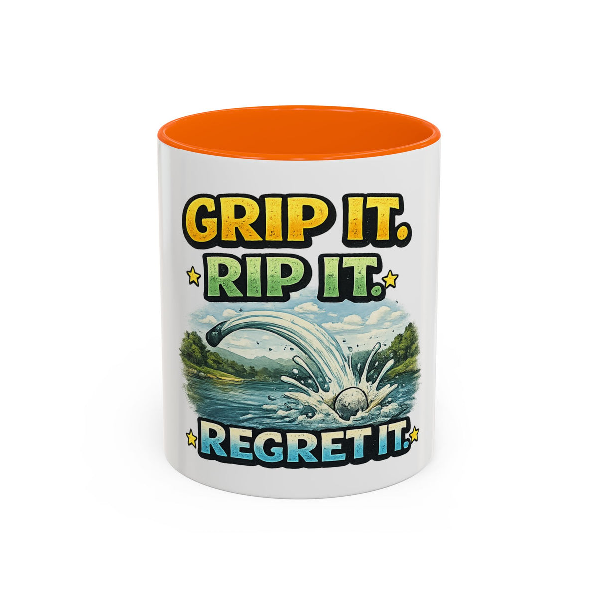 Grip It, Rip It, Regret It — Golf Coffee Mug (11oz, 15oz) — 11oz, Orange | The ClawMark Store