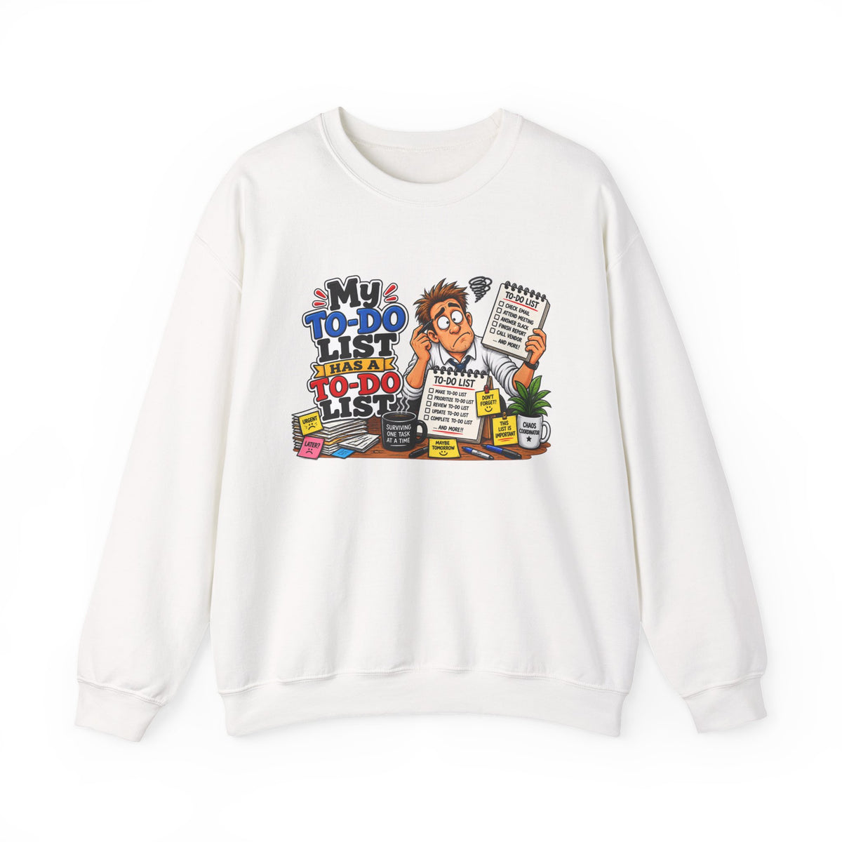 "My To-Do List" Office Sweatshirt — S, White | The ClawMark Store