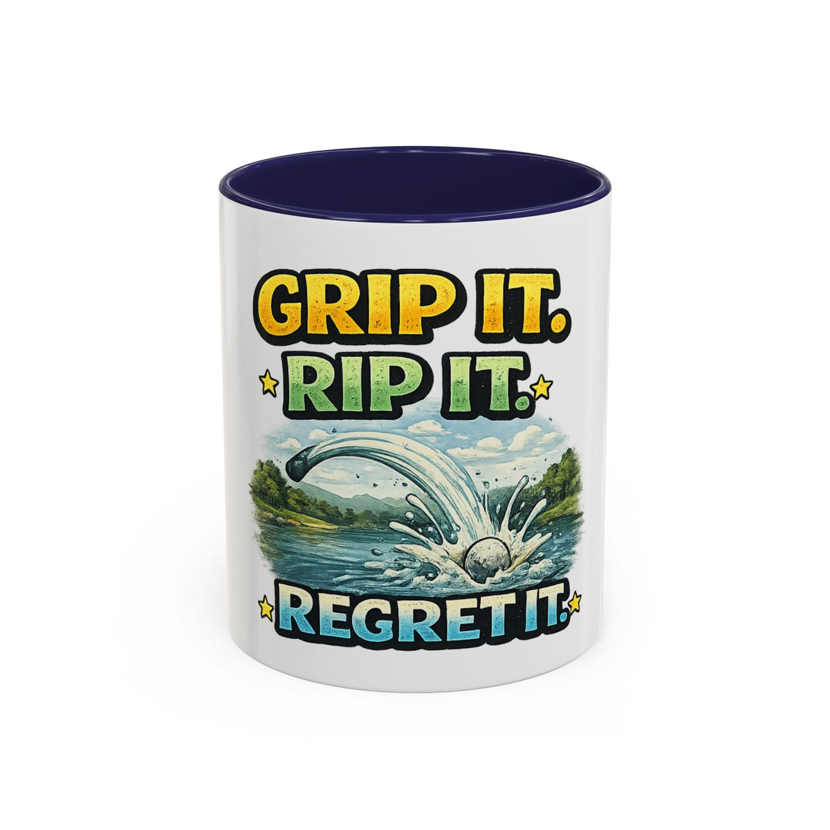 Grip It, Rip It, Regret It — Golf Coffee Mug (11oz, 15oz) — 11oz, Navy | The ClawMark Store