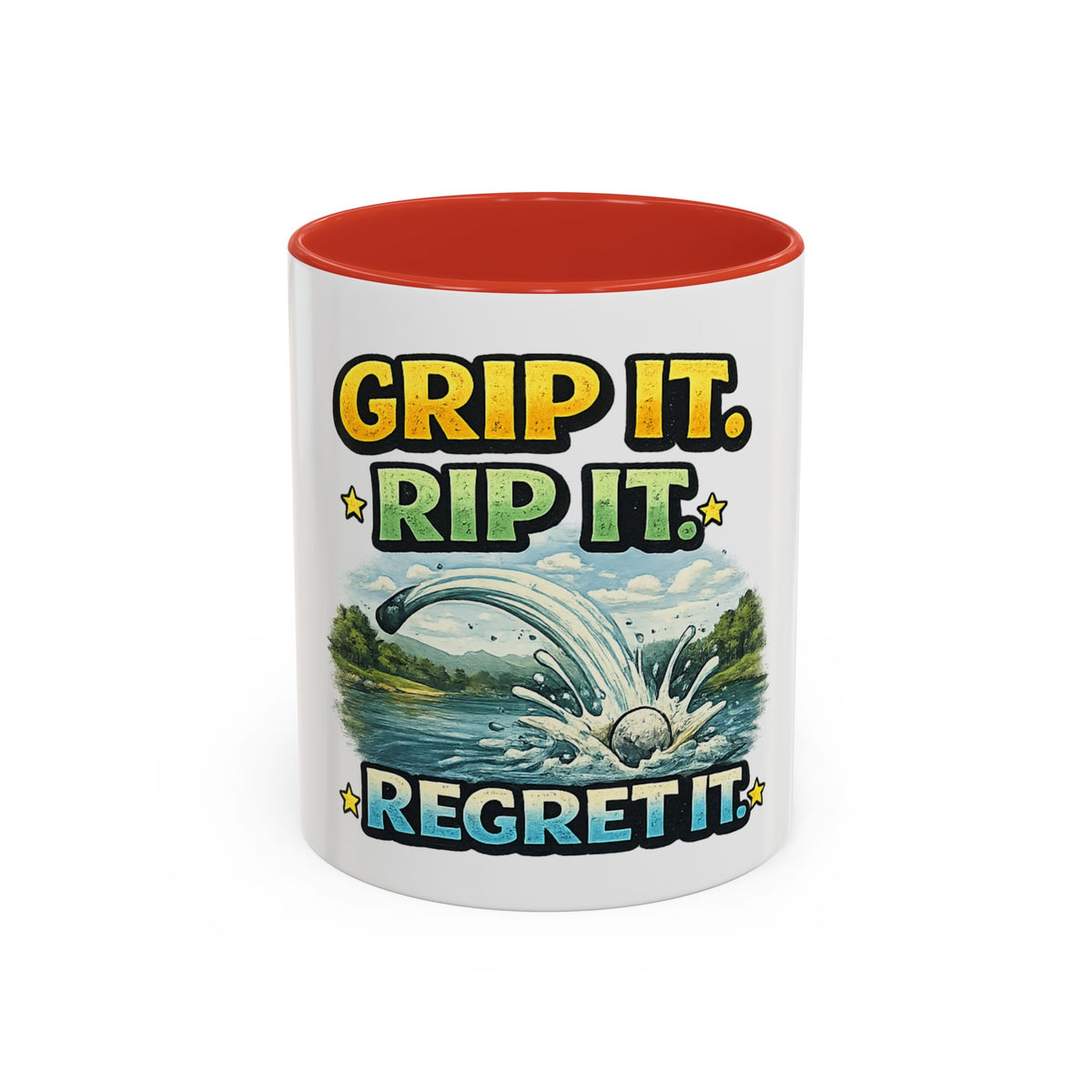 Grip It, Rip It, Regret It — Golf Coffee Mug (11oz, 15oz) — 11oz, Red | The ClawMark Store