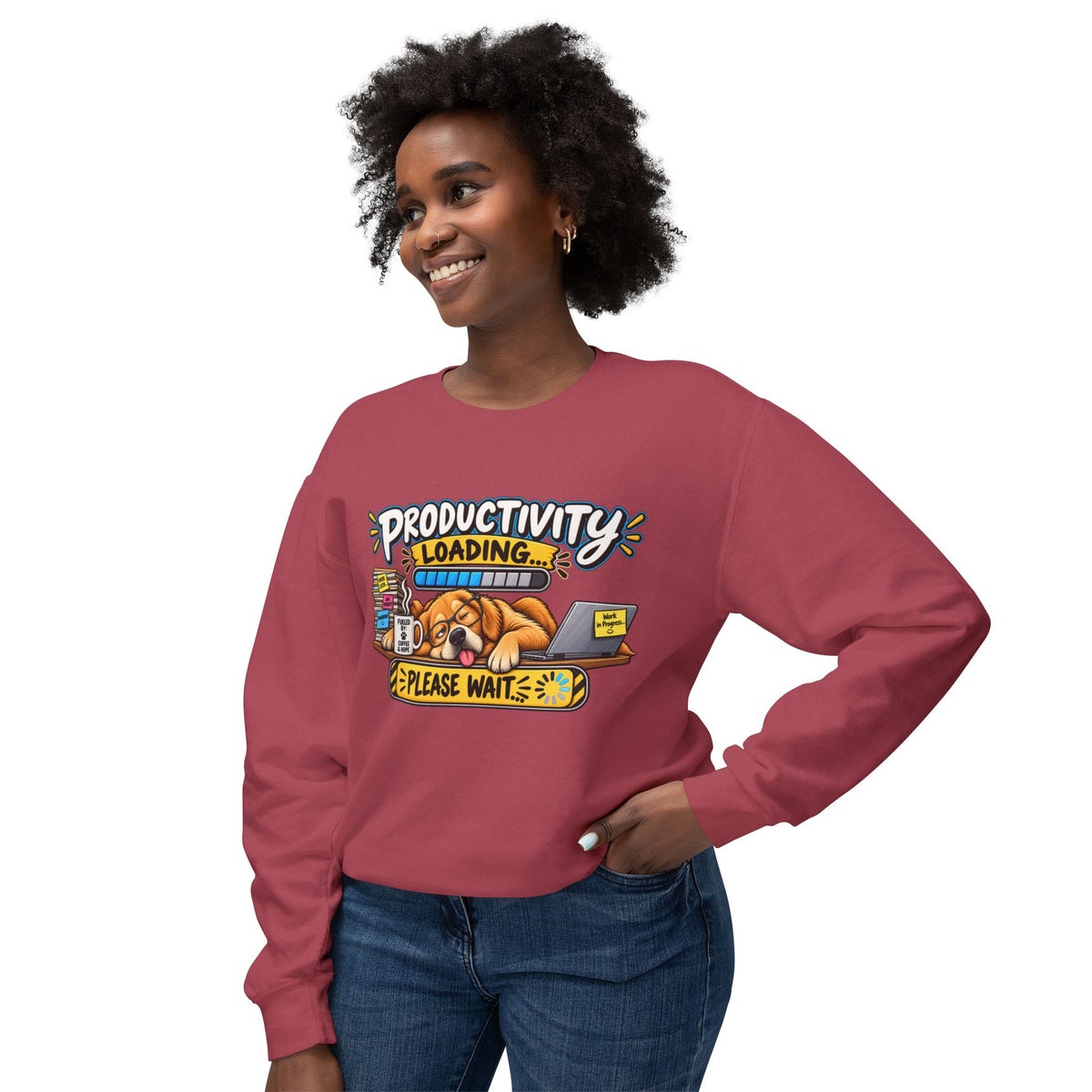 "Productivity Loading... Please Wait" Sweatshirt — product photo 3 | The ClawMark Store