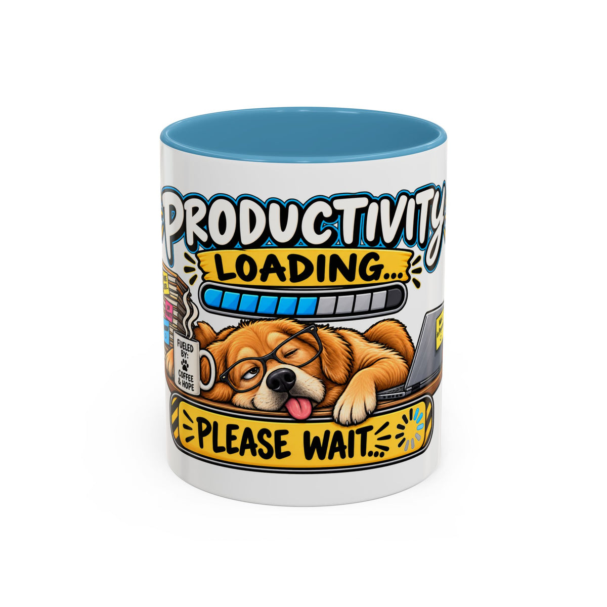 "Productivity Loading... Please Wait" Office Mug (11oz, 15oz) — Light Blue, 11oz | The ClawMark Store
