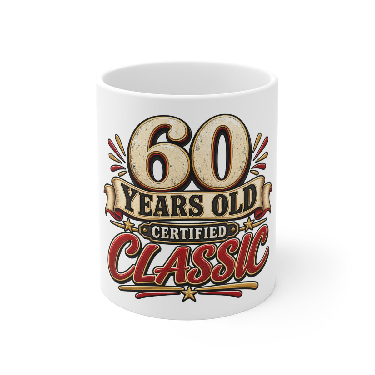 60 Years Old Certified Classic Mug — 11oz Coffee Cup — 11oz | The ClawMark Store
