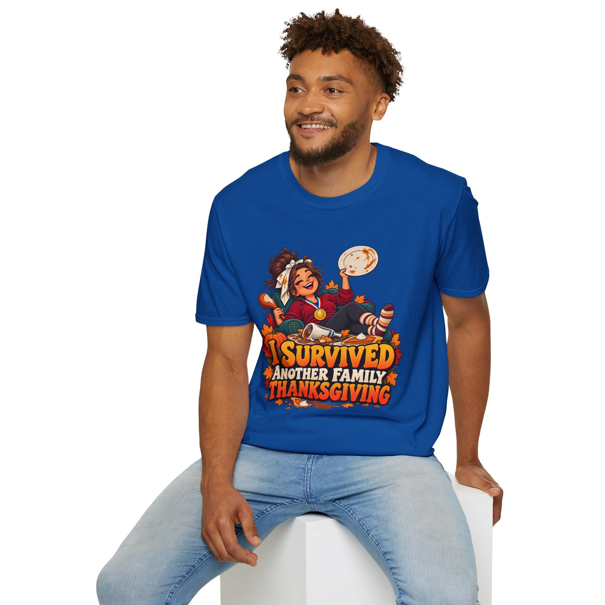 Thanksgiving T-Shirt — “I Survived Another Family Thanksgiving” Funny Holiday Tee