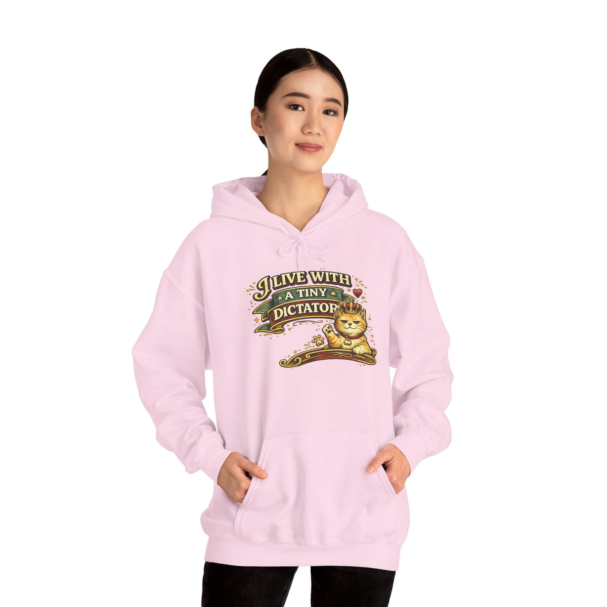 "I Live With a Tiny Dictator" Cat Hoodie