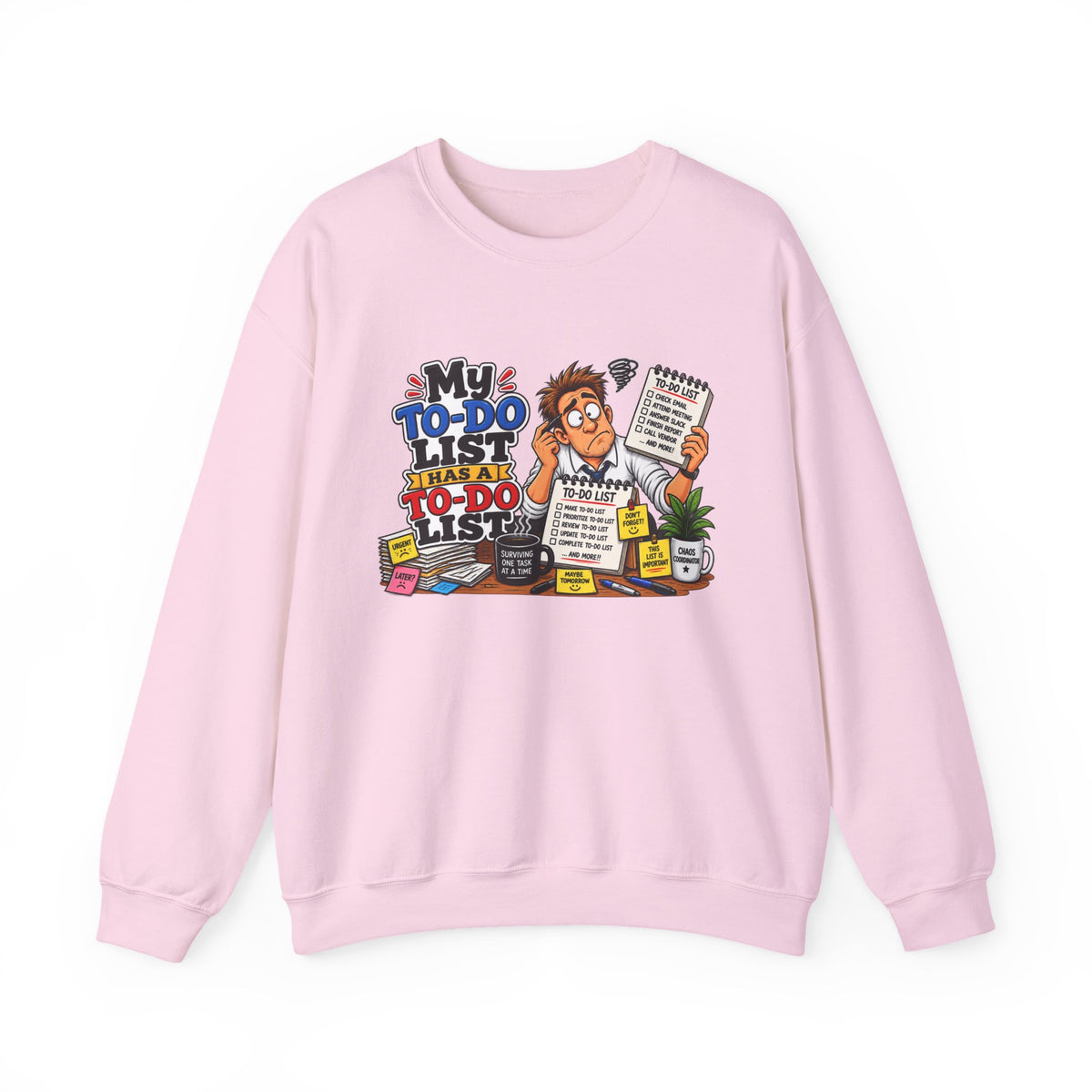 "My To-Do List" Office Sweatshirt — S, Light Pink | The ClawMark Store