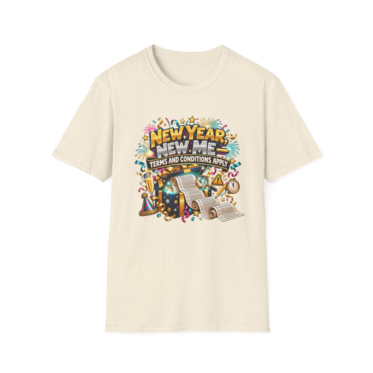 New Year, New Me T-Shirt — "Terms and Conditions Apply" Funny NYE Graphic Tee