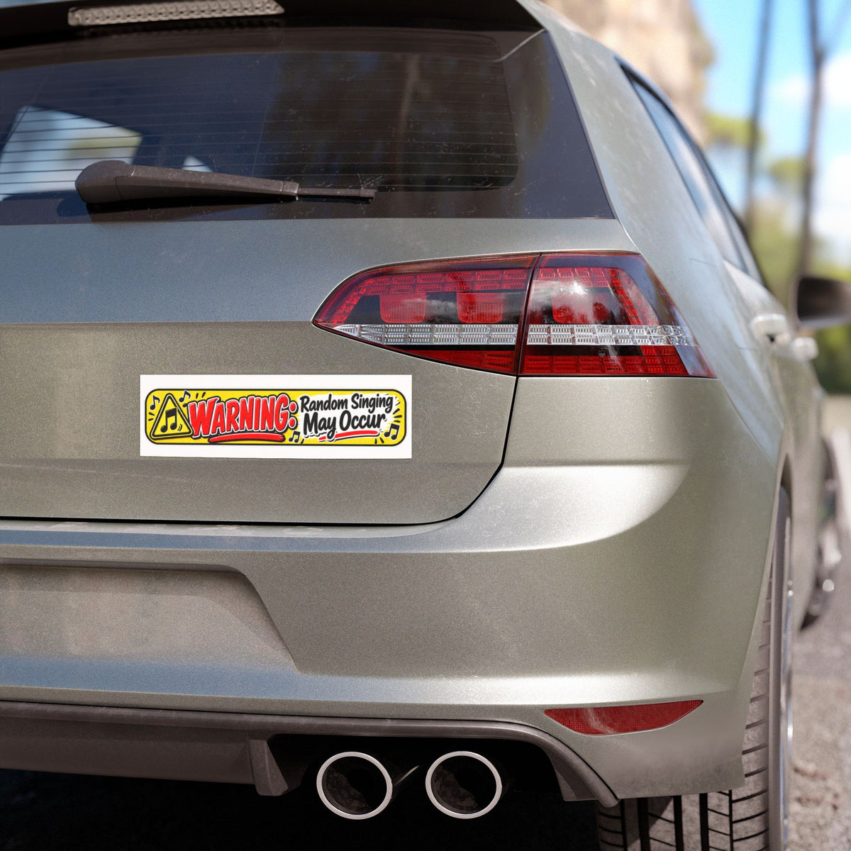 "Warning: Random Singing May Occur" Car Magnet — product photo 2 | The ClawMark Store