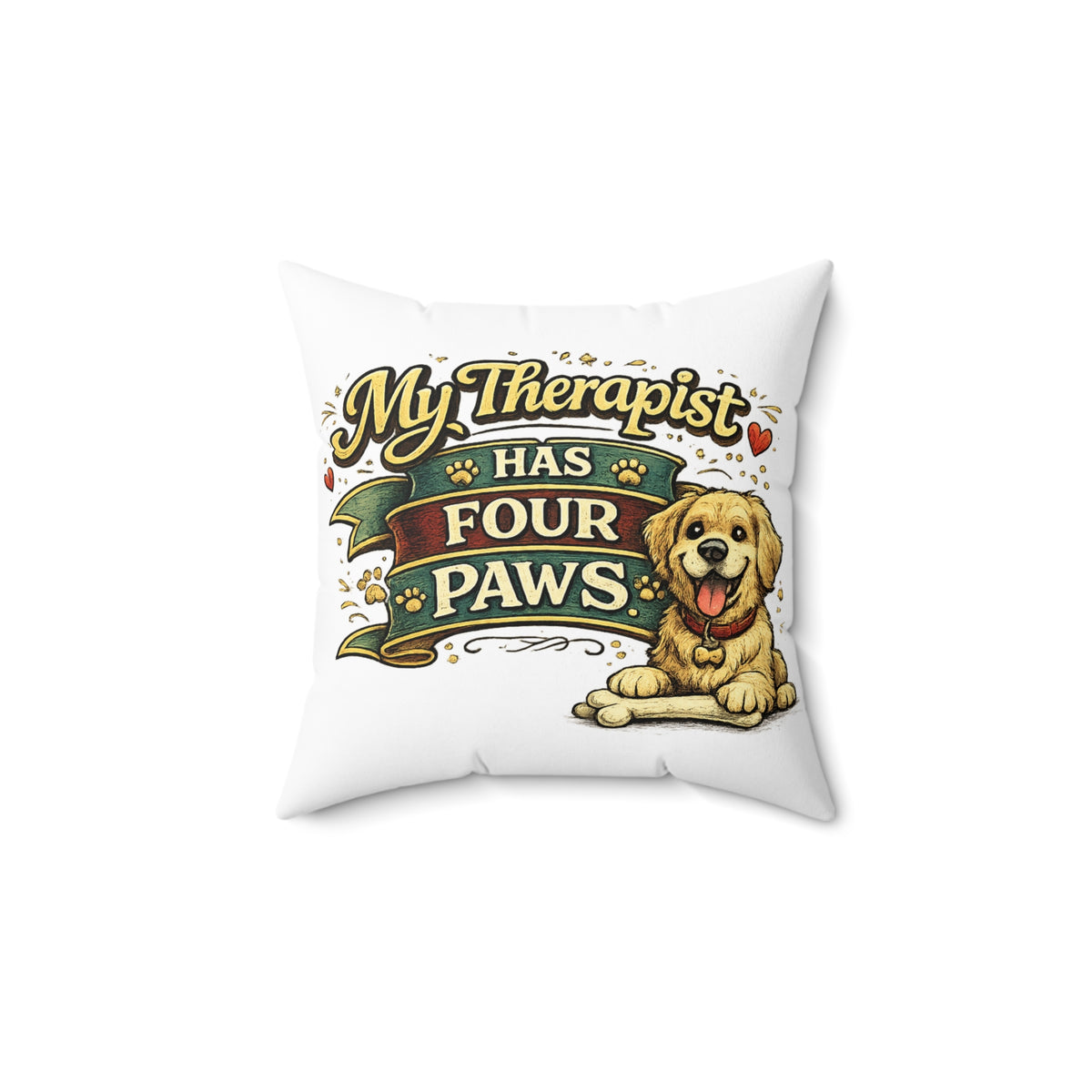 My Therapist has Four Paws — Pillow — 14" × 14" | The ClawMark Store