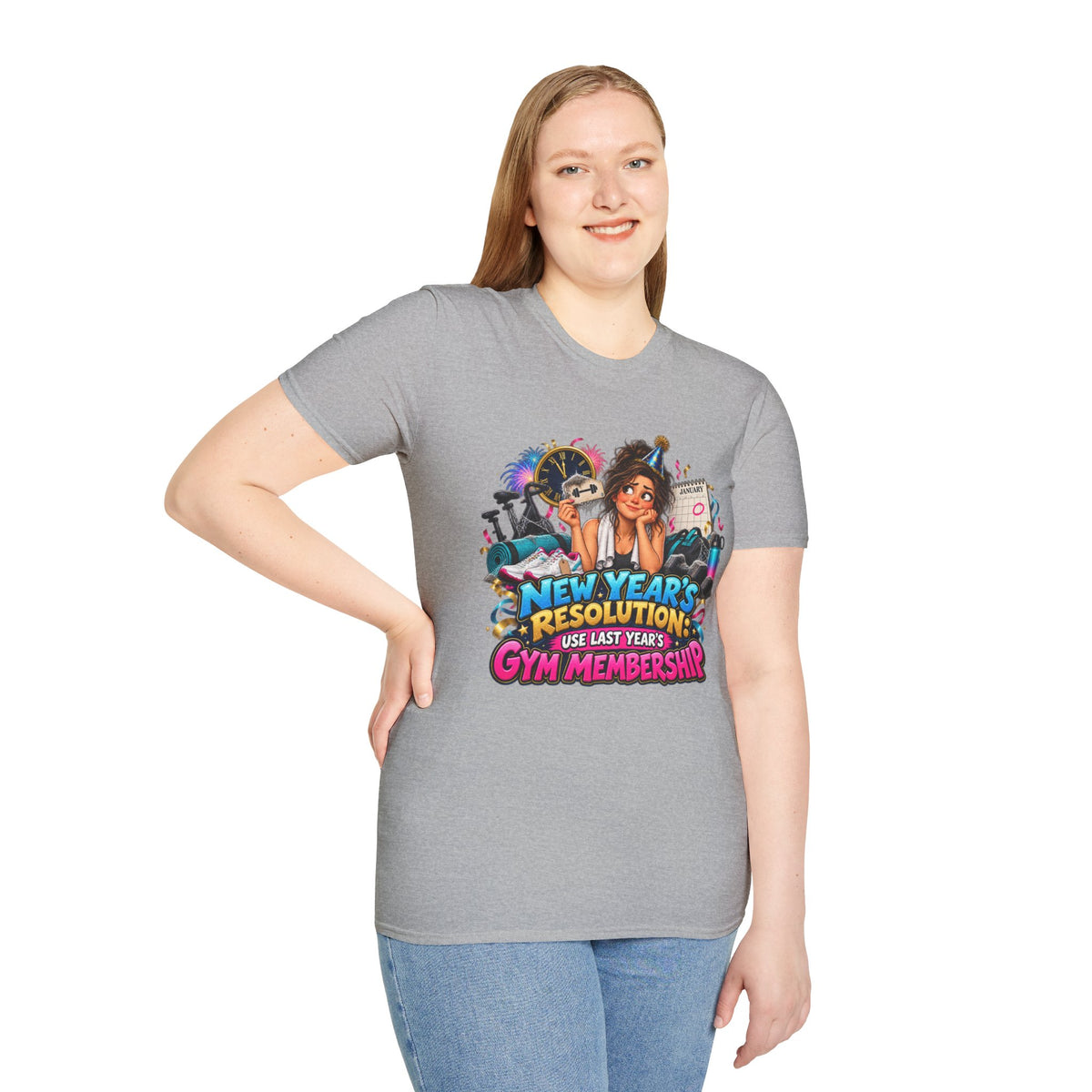 New Year’s Resolution T-Shirt — “Use Last Year’s Gym Membership” Funny Fitness Tee