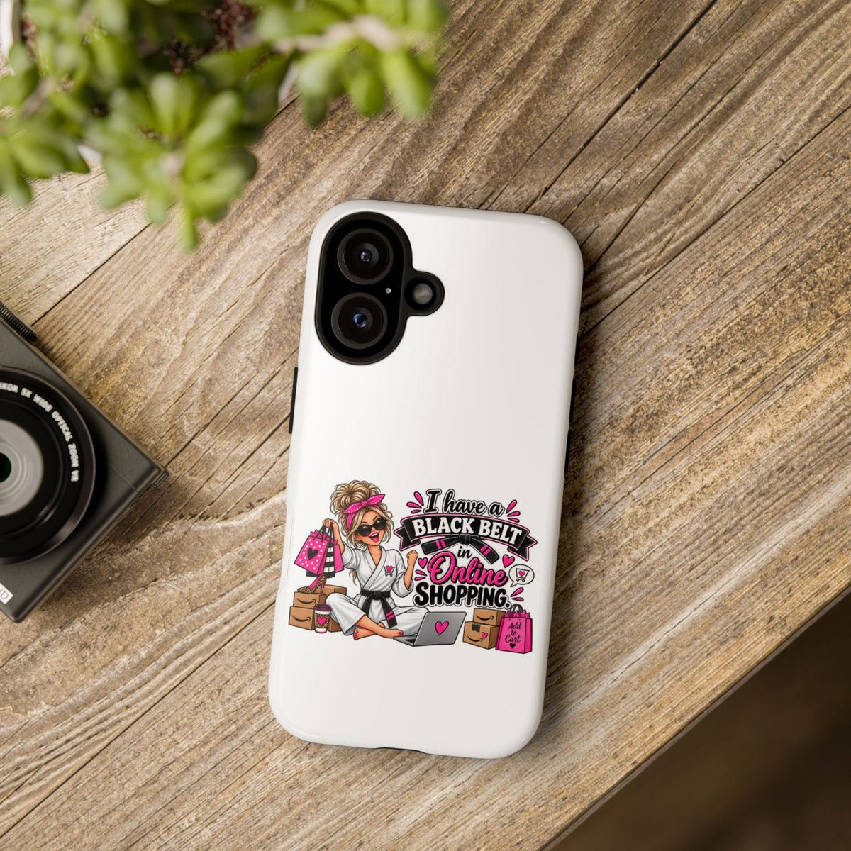 Phone Case — "I Have a Black Belt in Online Shopping" Cute Shopper Design — The ClawMark Store