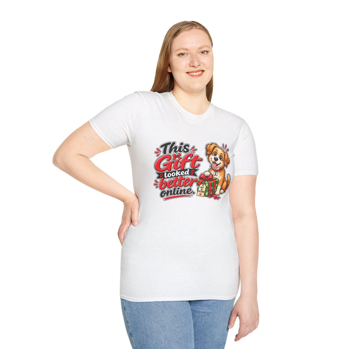 This Gift Looked Better Online — Puppy Graphic T-Shirt — White, S | The ClawMark Store