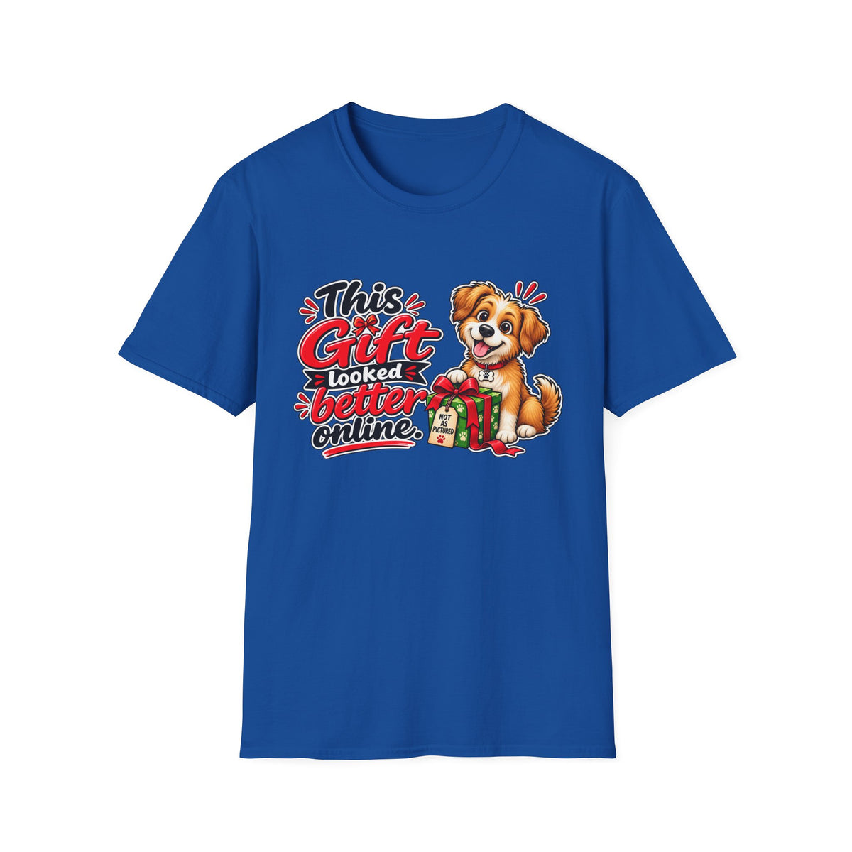 This Gift Looked Better Online — Puppy Graphic T-Shirt — Royal, S | The ClawMark Store