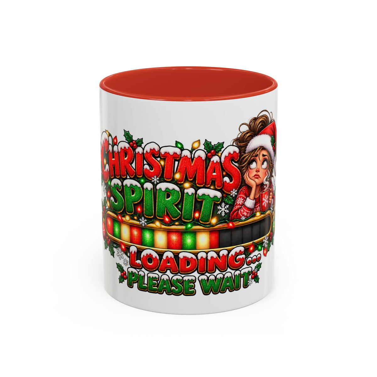 Christmas Spirit Loading Coffee Mug — Funny Holiday Accent Mug (11/15oz)