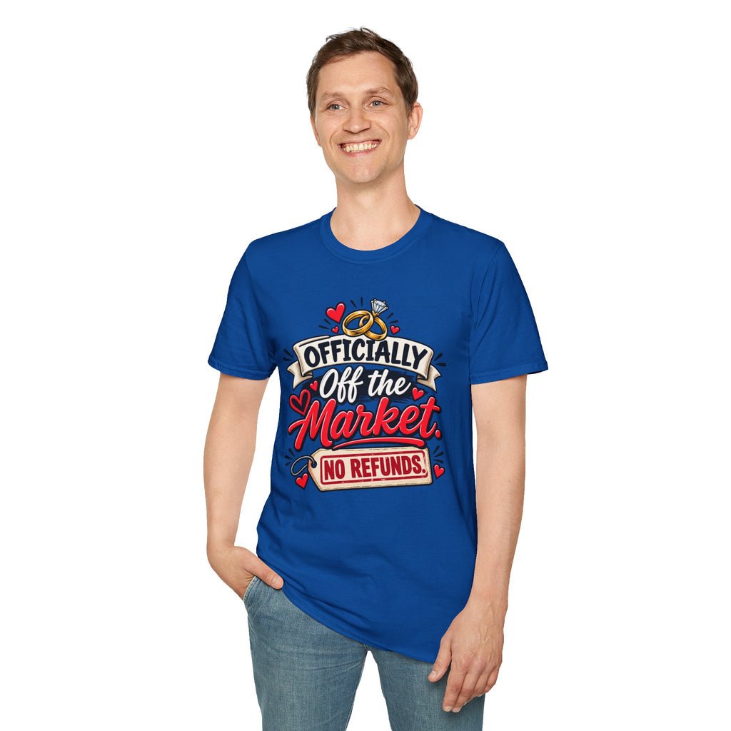 "Officially Off the Market" Wedding T-Shirt — product photo 5 | The ClawMark Store
