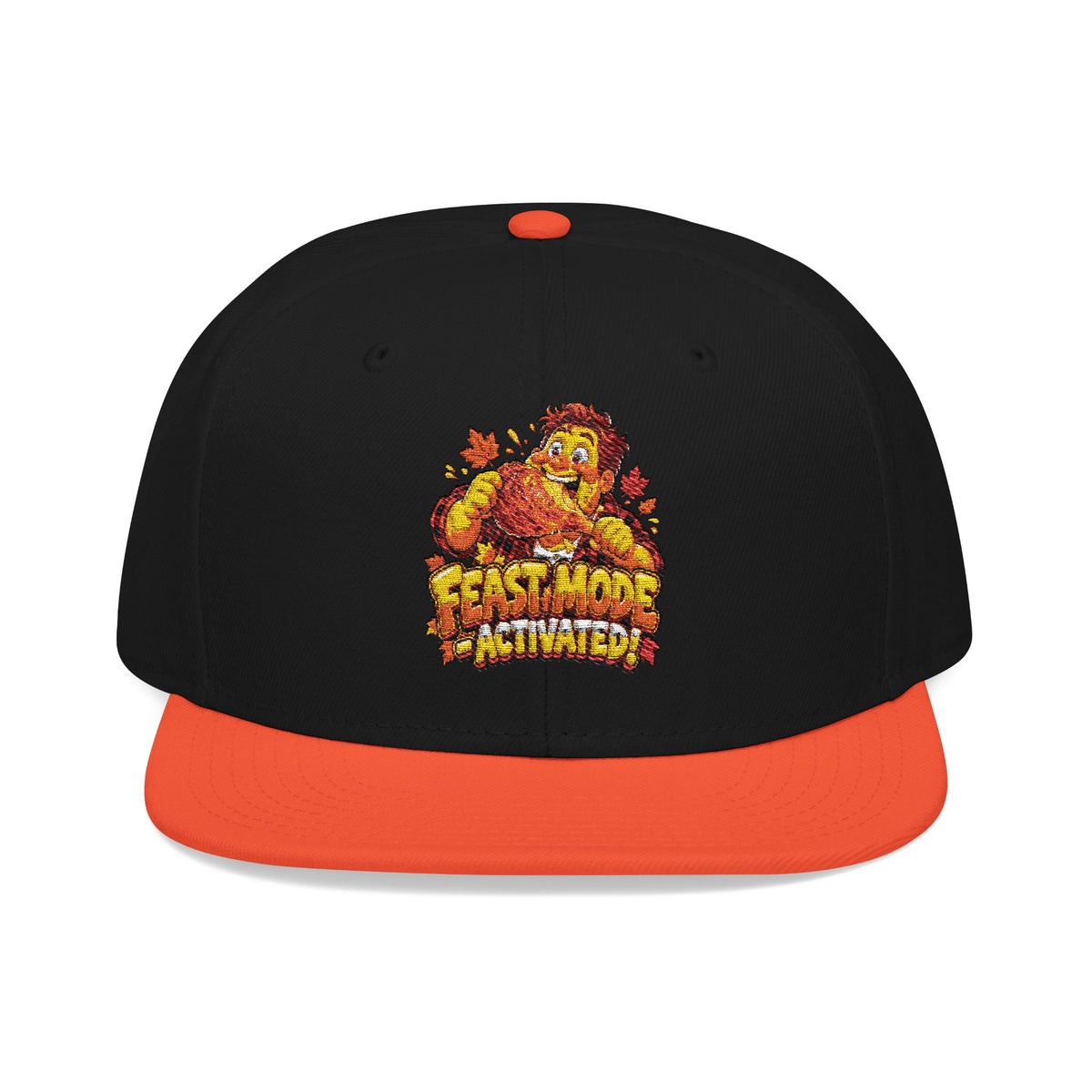 Embroidered Flame Crown Snapback Hat — Streetwear Trucker Cap