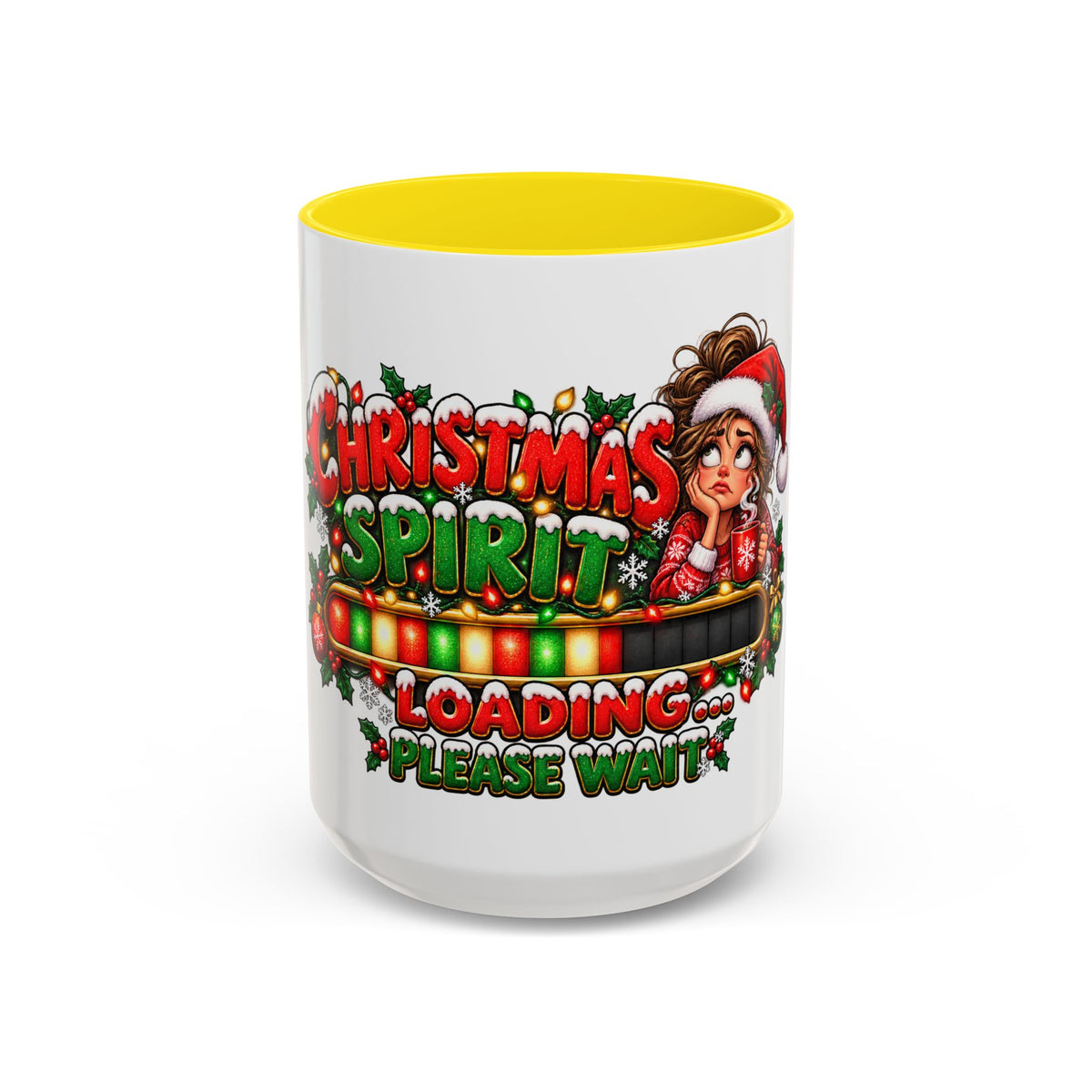 Christmas Spirit Loading Coffee Mug — Funny Holiday Accent Mug (11/15oz)
