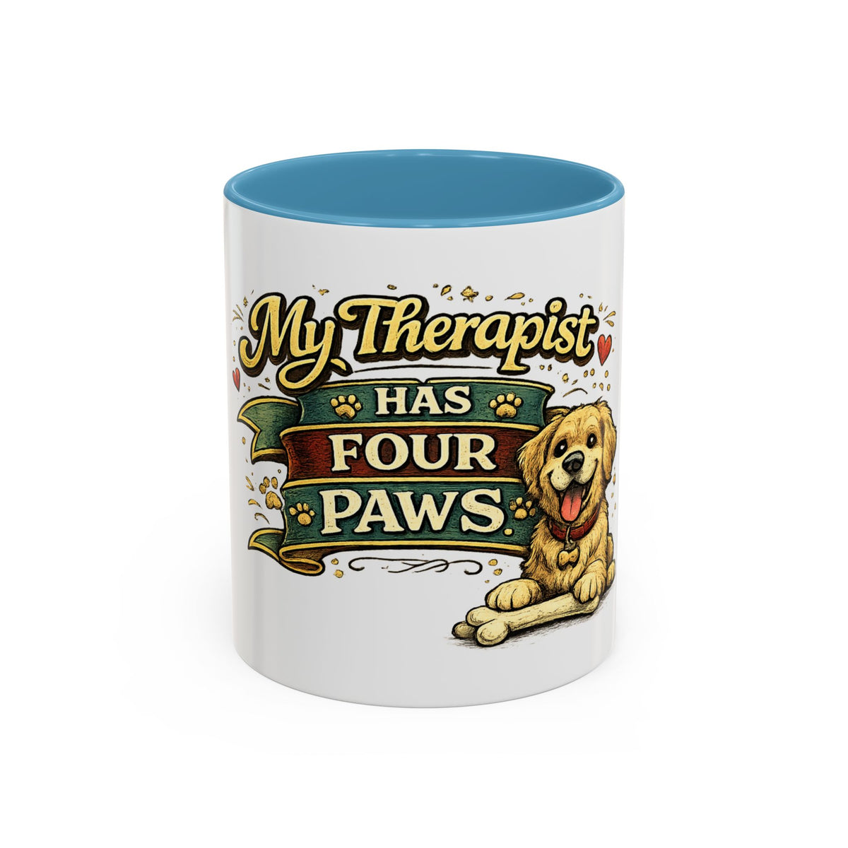 My Therapist Has Four Paws — Coffee Mug (11oz, 15oz) — 11oz, Light Blue | The ClawMark Store