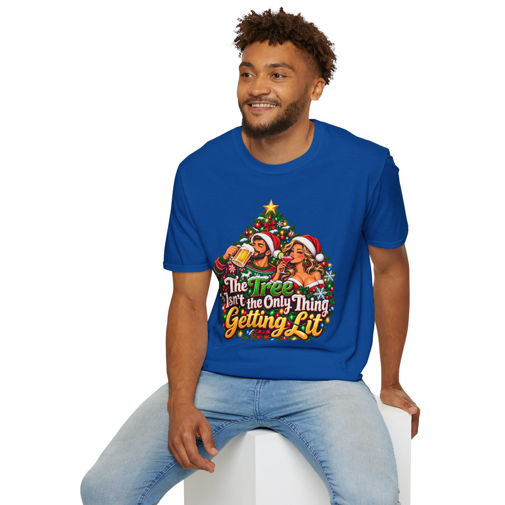 Christmas Party T-Shirt — "The Tree Isn't the Only Thing Getting Lit" Holiday Tee