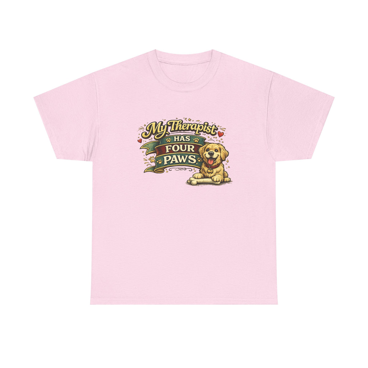 My Therapist Has Four Paws — T-Shirt — Light Pink, S | The ClawMark Store