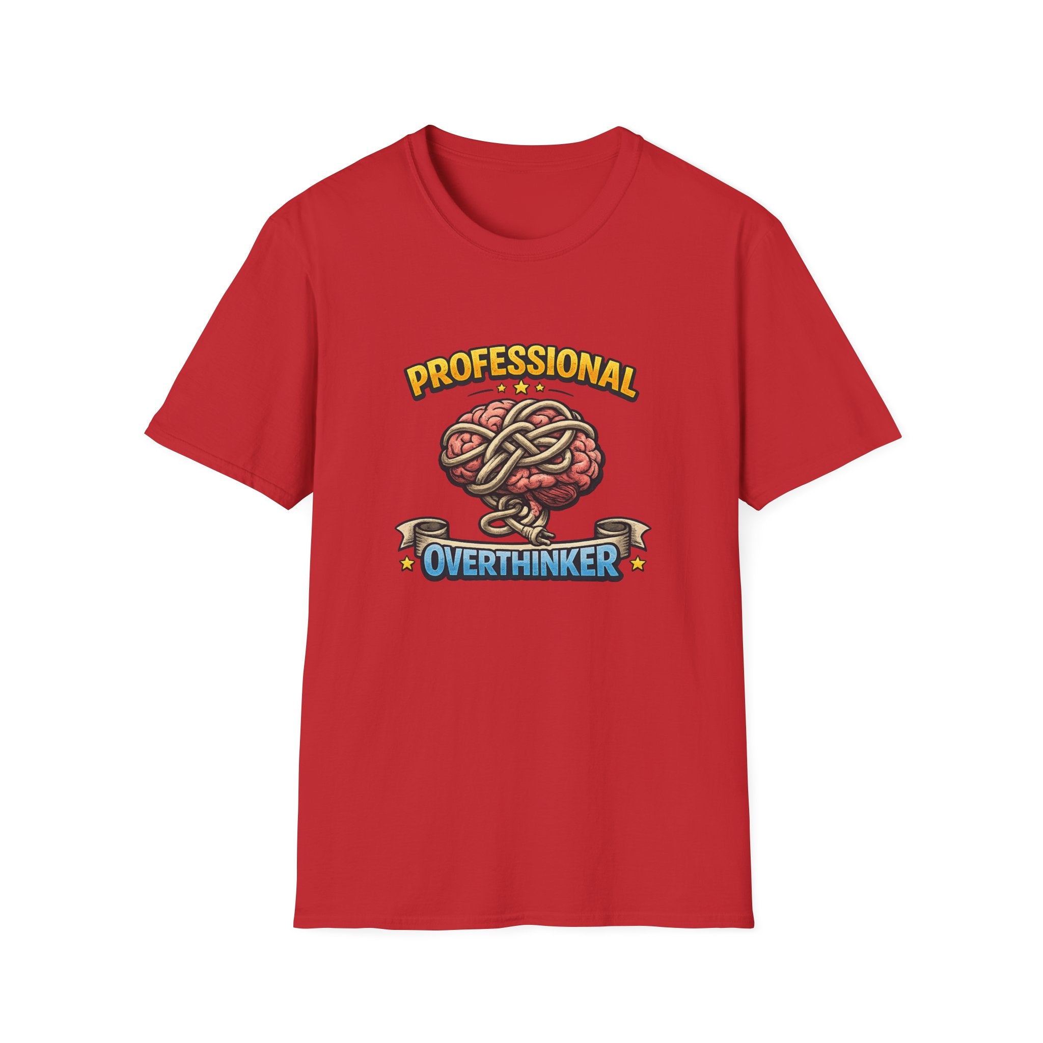 Professional Overthinker | T-Shirt | Brain Knot Illustration