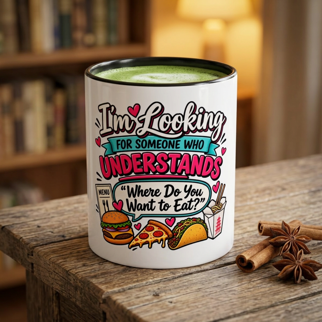 I'm Looking For Someone Who Understands 'Where Do You Want to Eat?' — Mug — Black, 11oz | The ClawMark Store