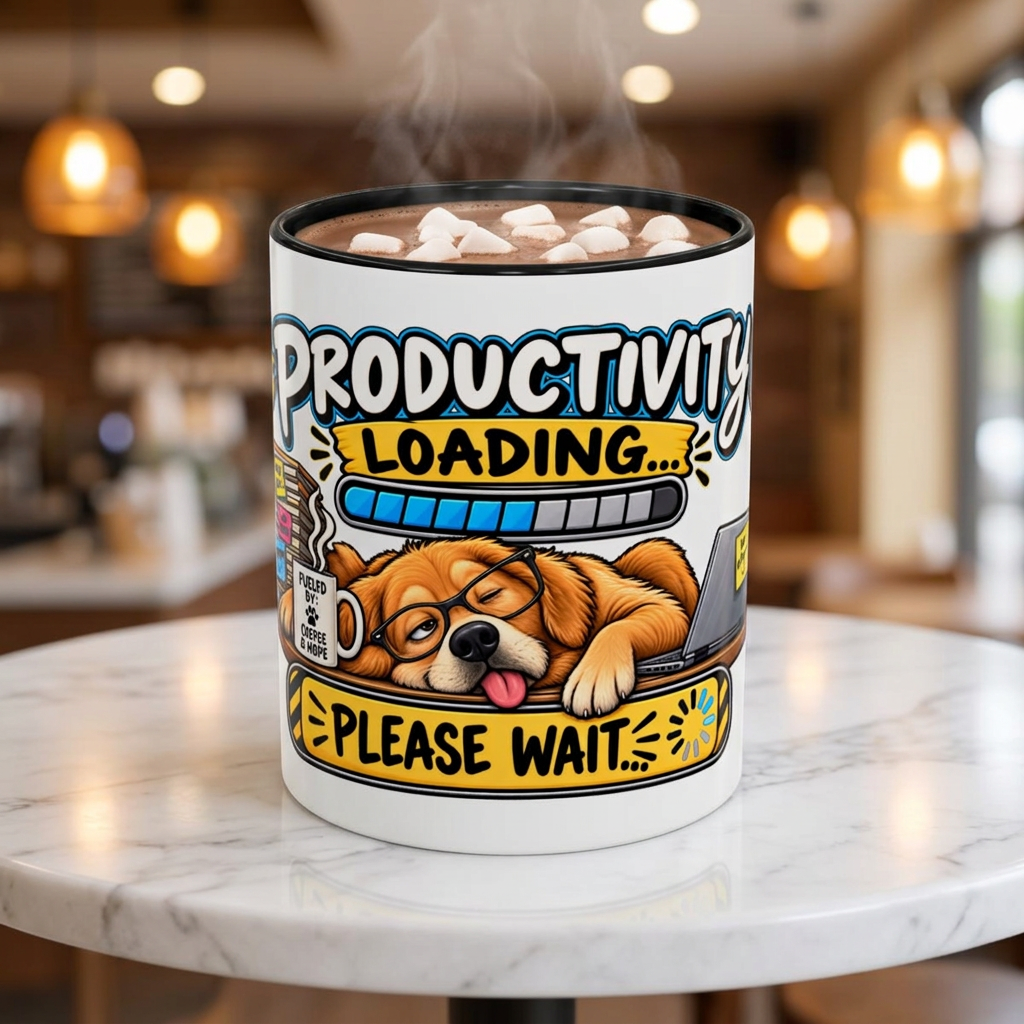 "Productivity Loading... Please Wait" Office Mug (11oz, 15oz) — Black, 11oz | The ClawMark Store