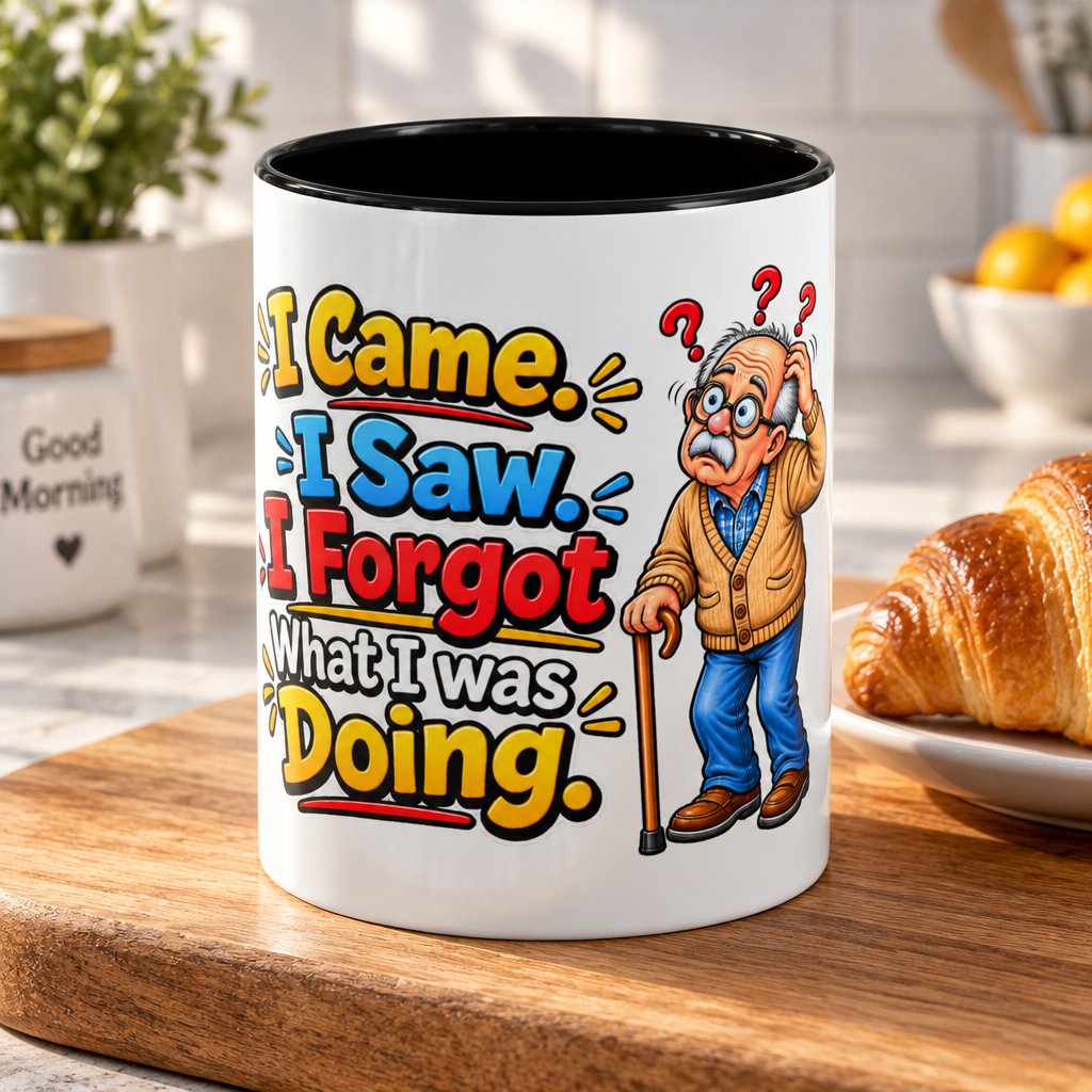 "I Came. I Saw. I Forgot What I Was Doing." Senior Accent Mug