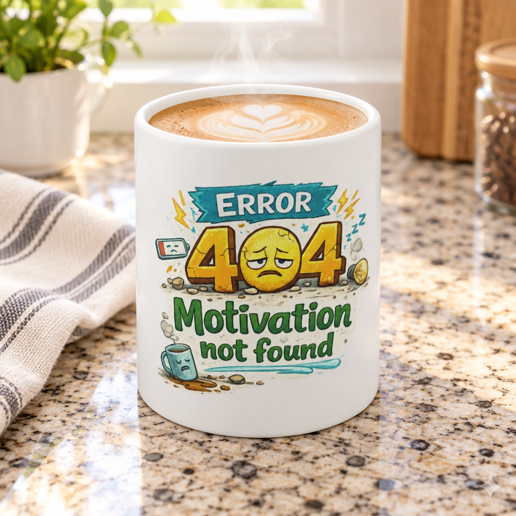 Error 404 - Motivation Not Found — Coffee Mug