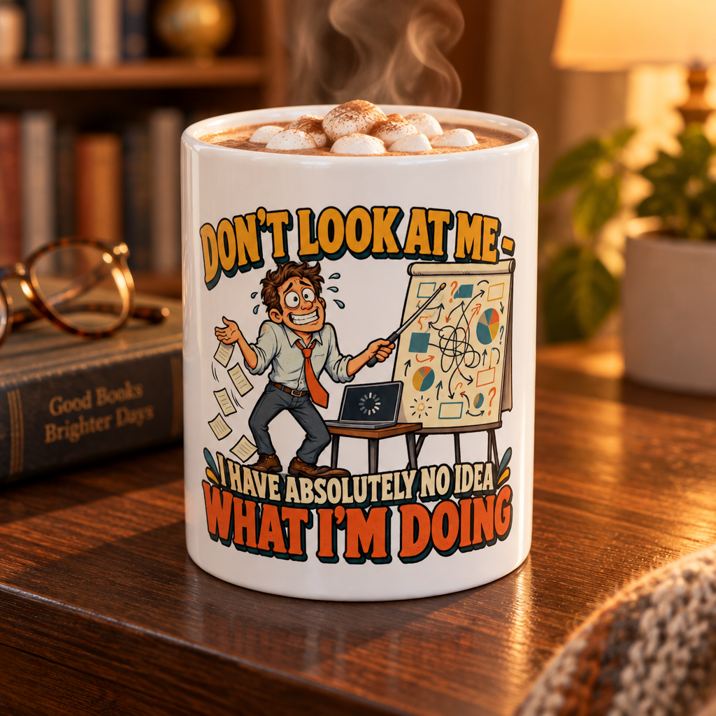 11oz/15oz Ceramic Mug - "Don't Look At Me, I Have Absolutely No Idea What I'm Doing" Funny Office Gift