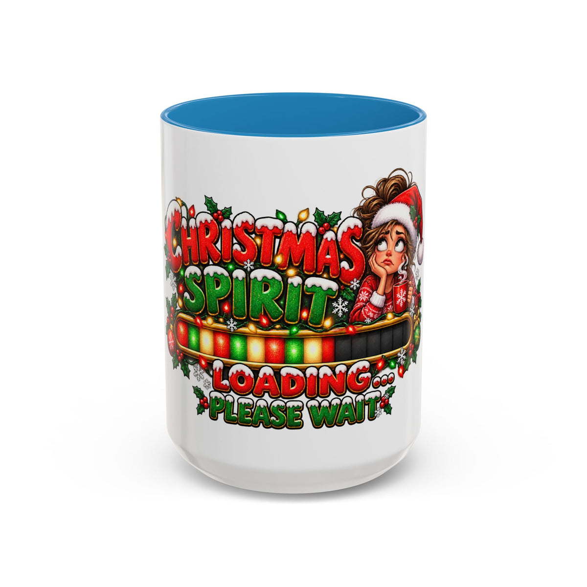 Christmas Spirit Loading Coffee Mug — Funny Holiday Accent Mug (11/15oz)