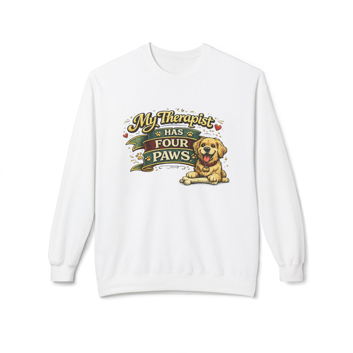 My Therapist Has Four Paws — Sweatshirt — White, S | The ClawMark Store