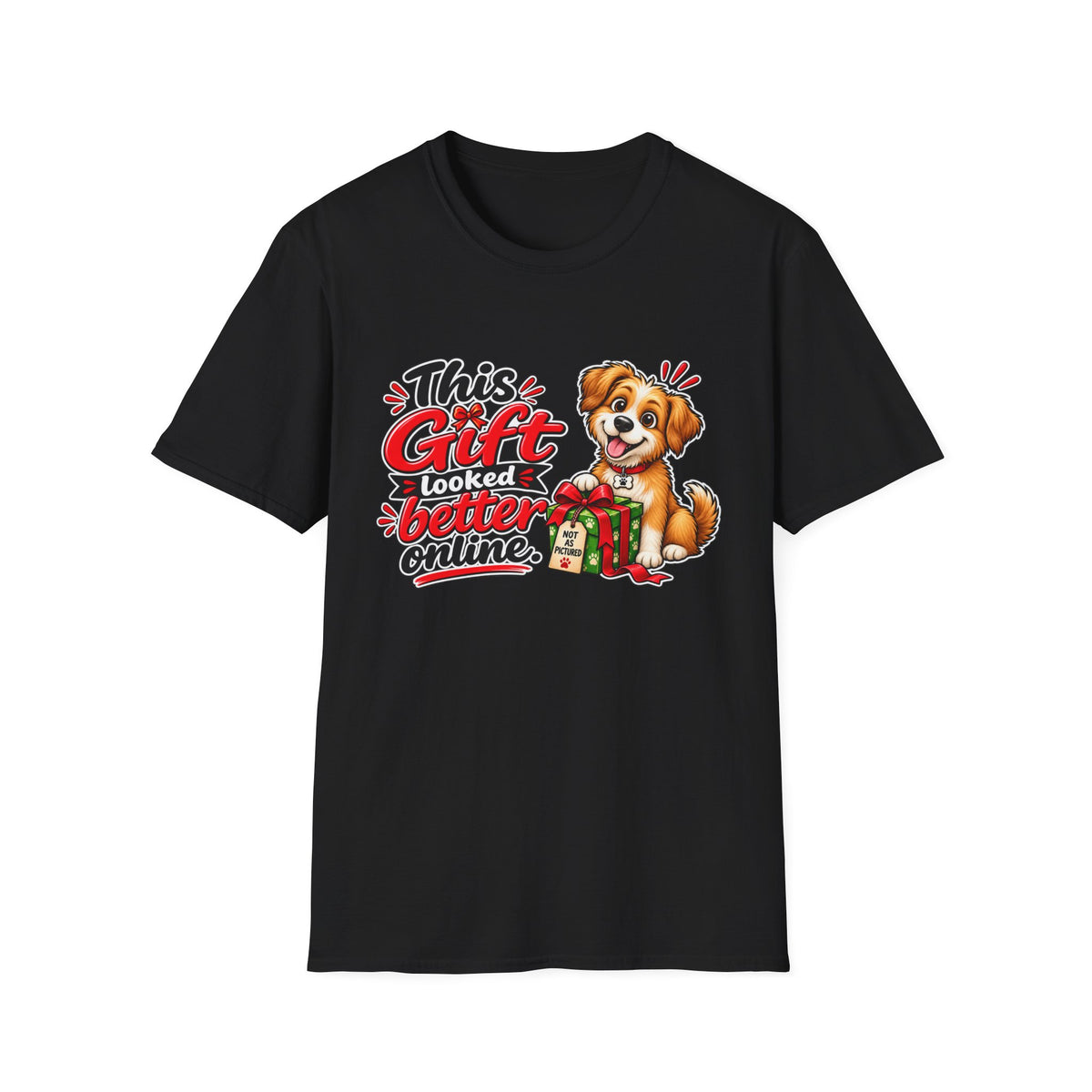 This Gift Looked Better Online — Puppy Graphic T-Shirt — Black, S | The ClawMark Store