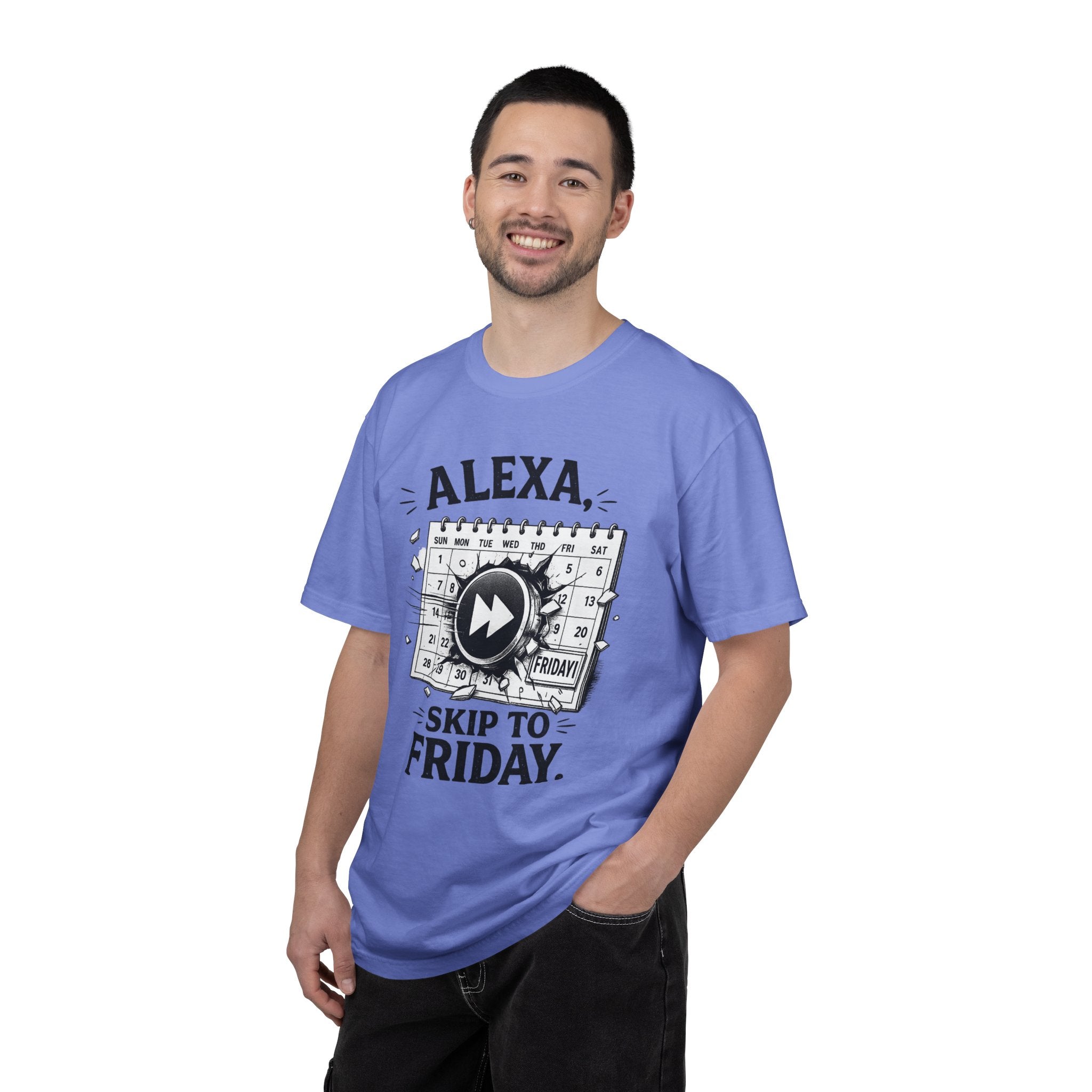 Alexa Skip To Friday | T-shirt | Funny Calendar Play Button Tee