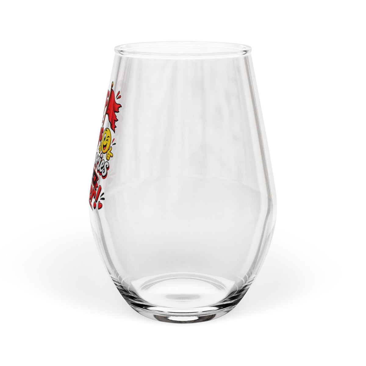 "Dating: Turning Red Flags Into Fun Stories Since Forever" Wine Glass — product photo 1 | The ClawMark Store