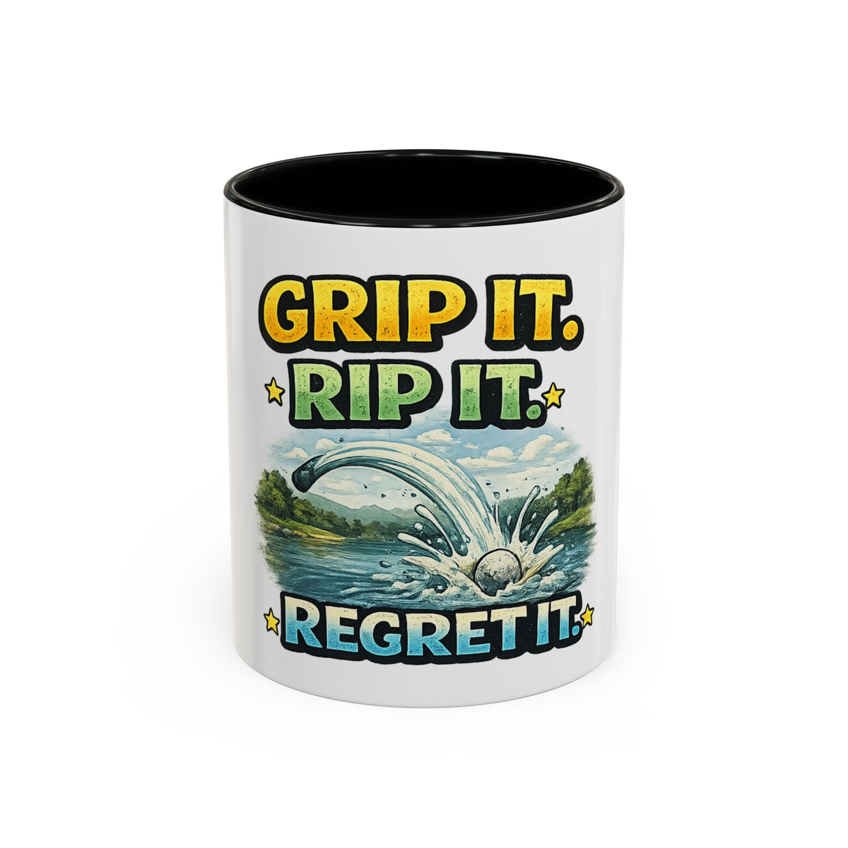 Grip It, Rip It, Regret It — Golf Coffee Mug (11oz, 15oz) — 11oz, Black | The ClawMark Store