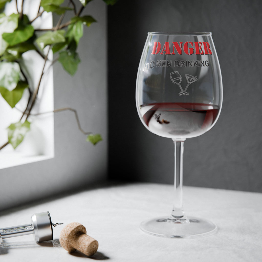 Danger Wo Men Drinking wine glass | 12oz stemmed wineglass