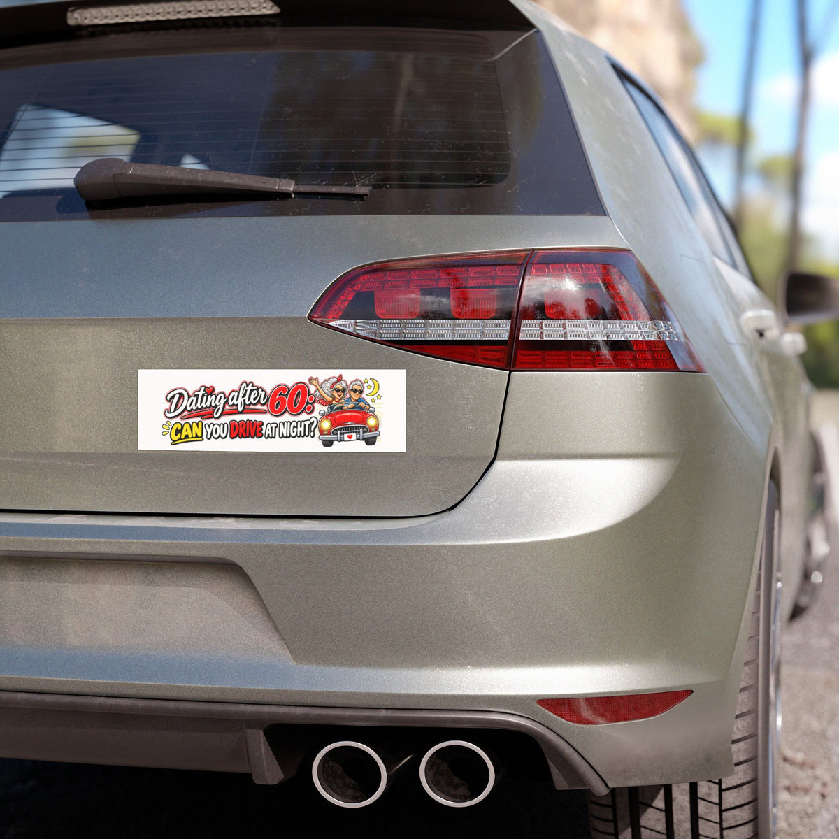 "Dating After 60: Can You Drive at Night?" Car Magnet — product photo 2 | The ClawMark Store