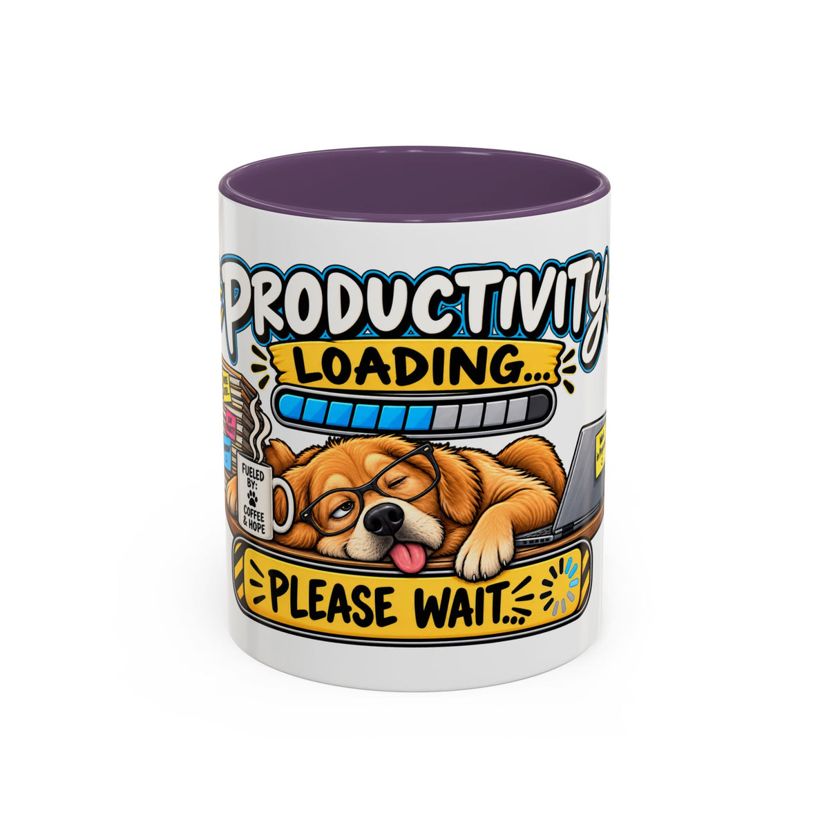 "Productivity Loading... Please Wait" Office Mug (11oz, 15oz) — Purple, 11oz | The ClawMark Store