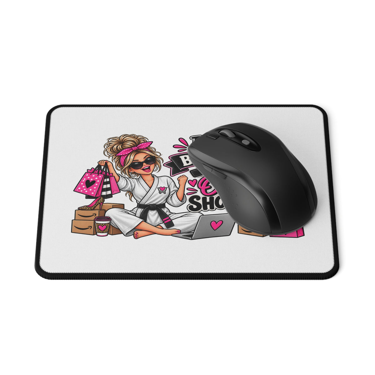 "I Have a Black Belt in Online Shopping" Mouse Pad — product photo 1 | The ClawMark Store