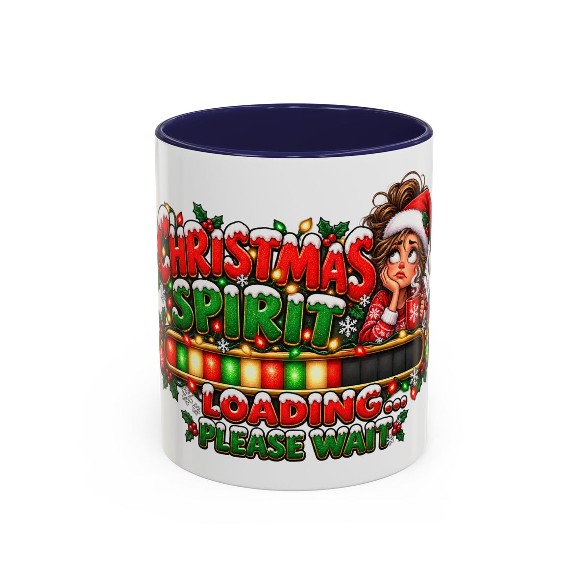 Christmas Spirit Loading Coffee Mug — Funny Holiday Accent Mug (11/15oz)