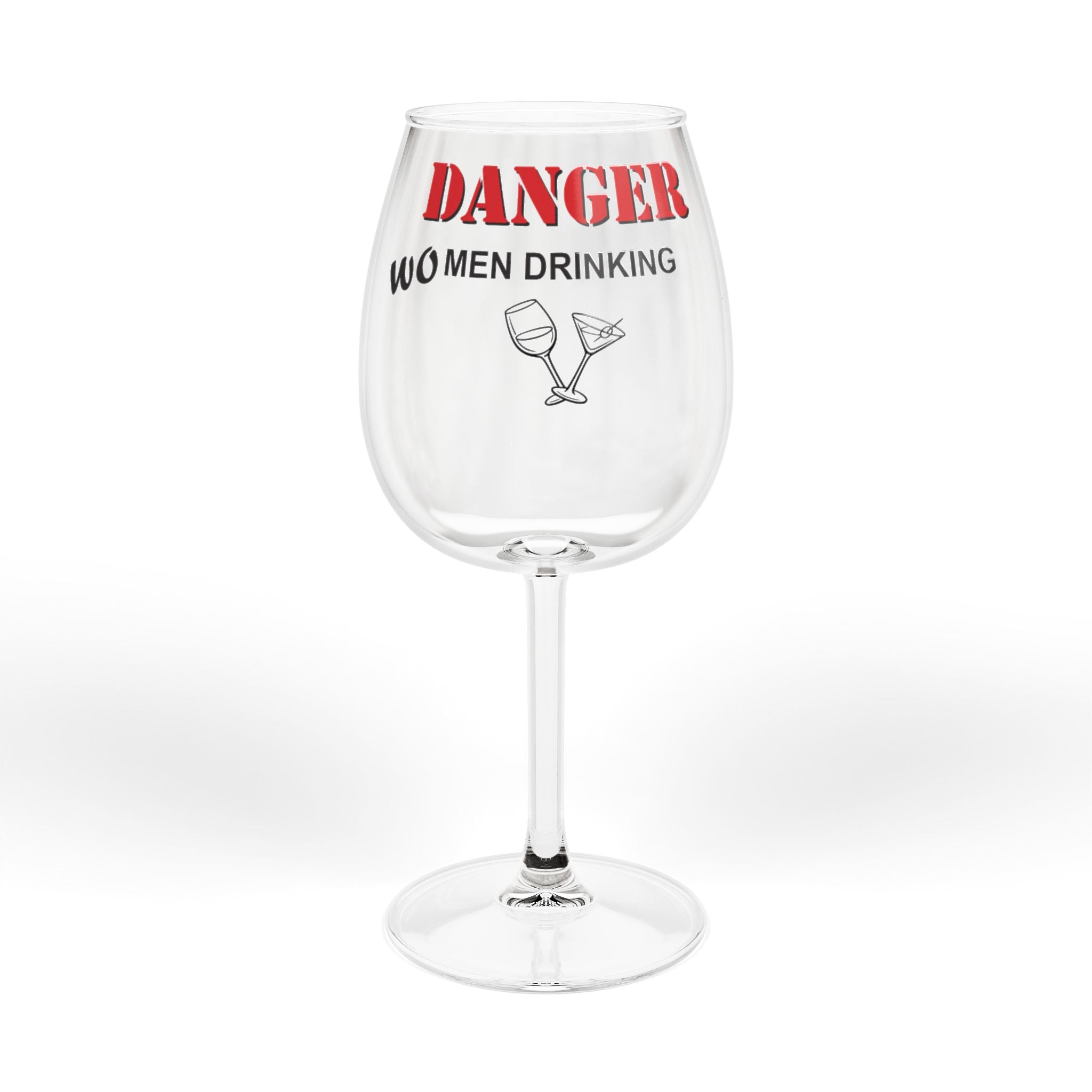 Danger Wo Men Drinking wine glass | 12oz stemmed wineglass