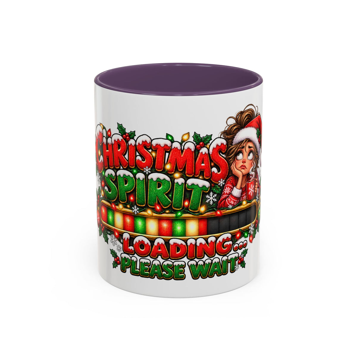 Christmas Spirit Loading Coffee Mug — Funny Holiday Accent Mug (11/15oz)