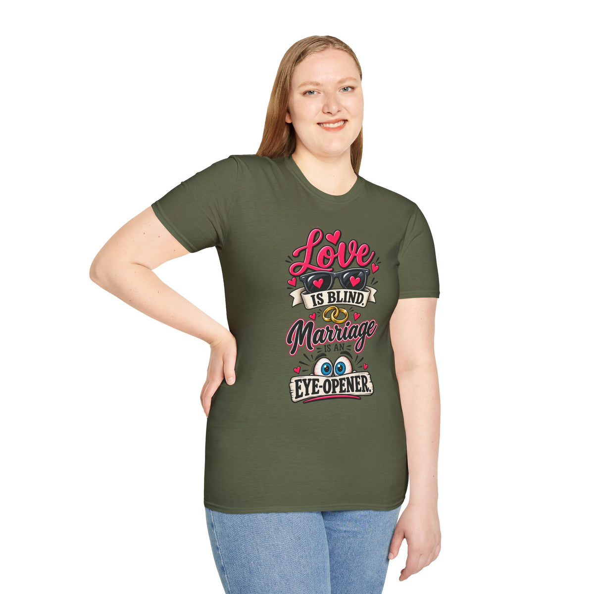 "Love Is Blind - Marriage is an Eye Opener" T-Shirt — product photo 4 | The ClawMark Store