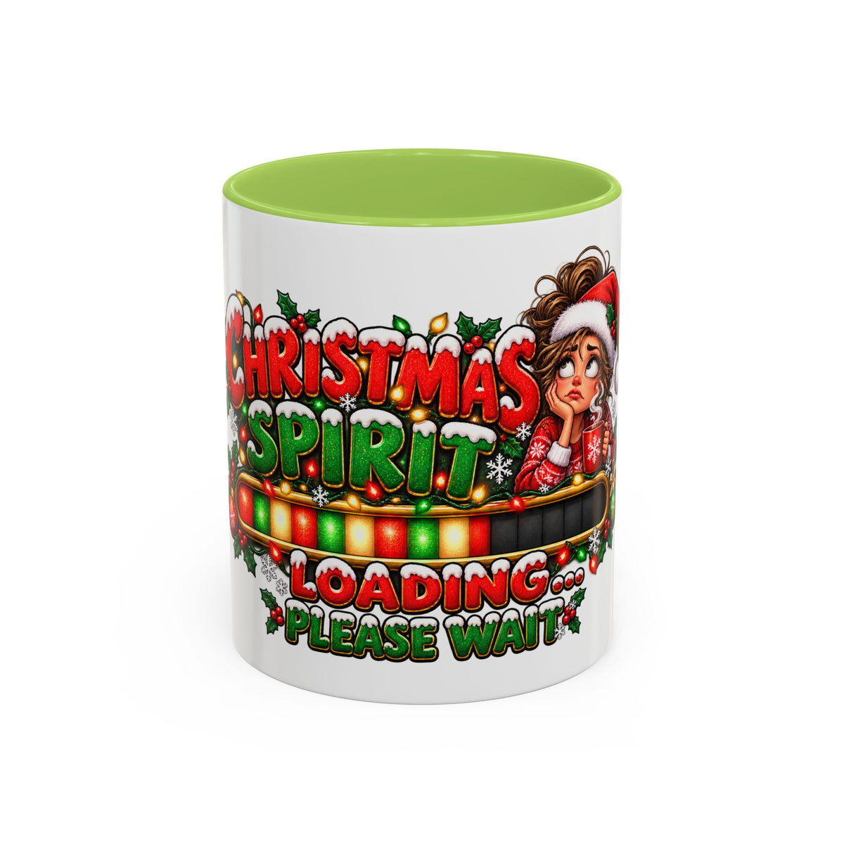 Christmas Spirit Loading Coffee Mug — Funny Holiday Accent Mug (11/15oz)
