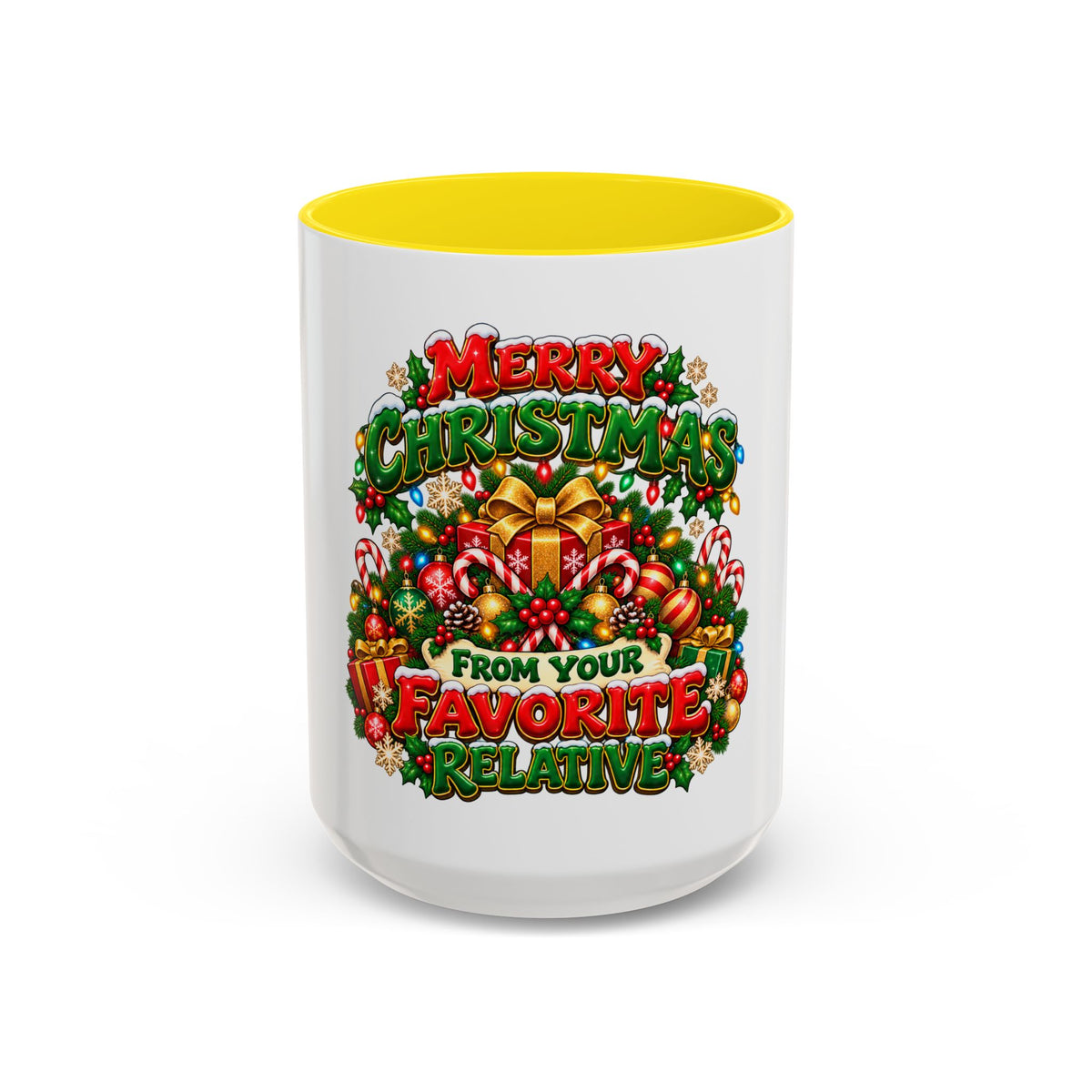 Christmas Coffee Mug — "Merry Christmas from Your Favorite Relative" Holiday Gift