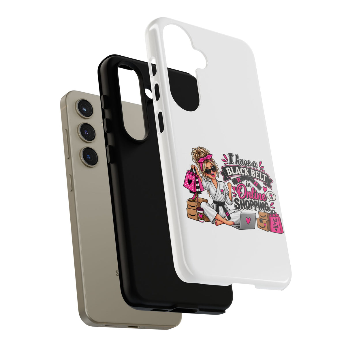 Phone Case — "I Have a Black Belt in Online Shopping" Cute Shopper Design — The ClawMark Store