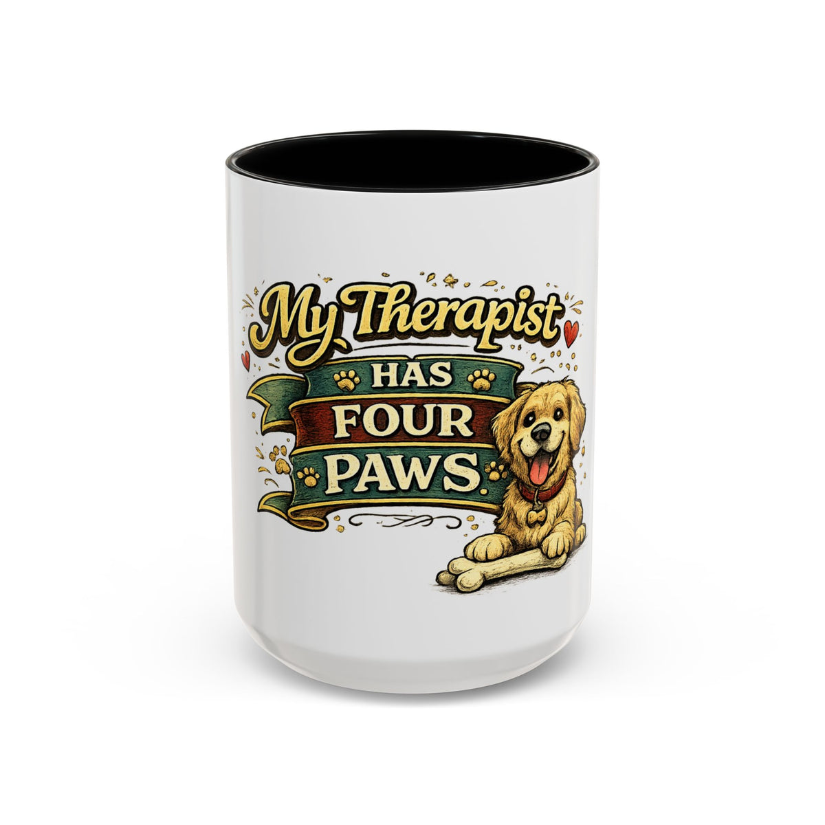 My Therapist Has Four Paws — Coffee Mug (11oz, 15oz) — 15oz, Black | The ClawMark Store